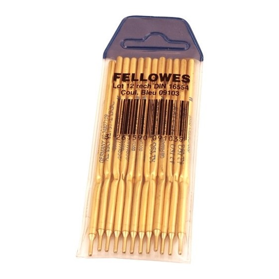 PACK 12 RECAMBIOS PARA BOLIGRAFO PEANA AZUL FELLOWES 0910301
