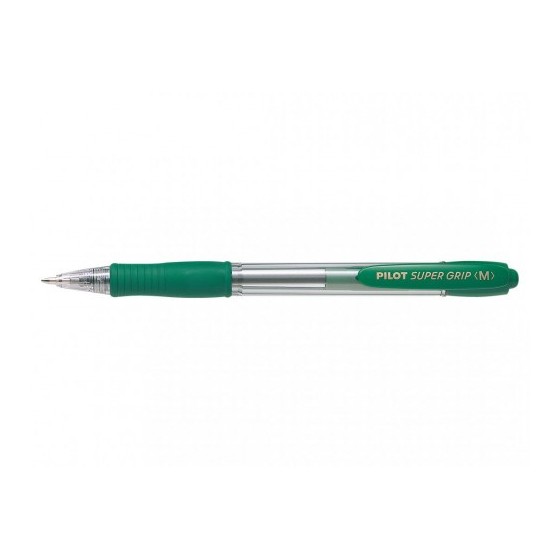 BOLIGRAFO RETRACTIL SUPERGRIP 1.0MM VERDE PILOT BPGP-10R-M-G (x12 unidades)