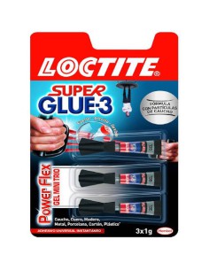ADHESIVO INSTANTANEO SUPER GLUE-3X1GR. MONODOSIS POWER GEL LOCTITE 2640066 (x12 unidades)