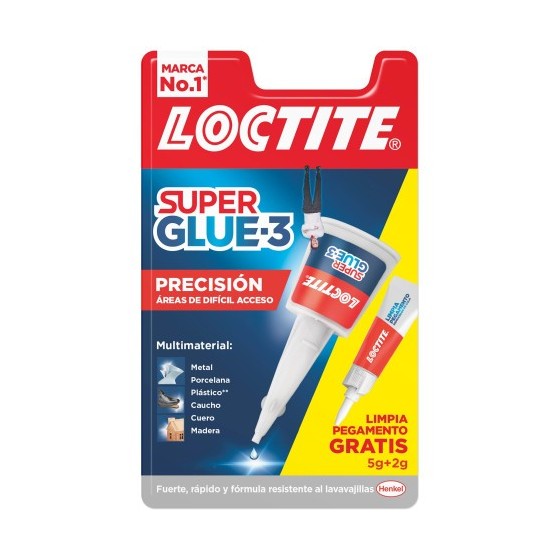 ADHESIVO INSTANTANEO SUPER GLUE-3 5GR + 2 GR.LIMPIA PEGAMENTO PRECISIÓN LOCTITE 2712223