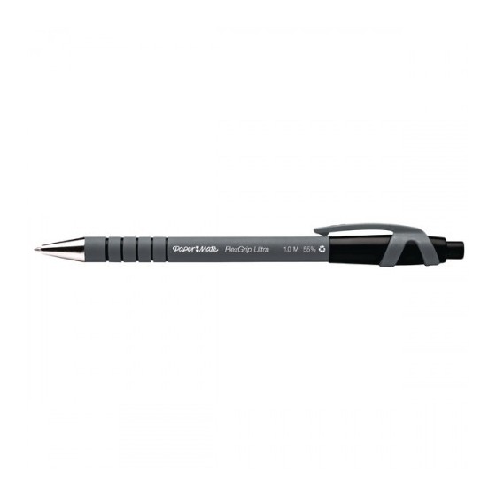 BOLIGRAFO FLEXGRIP ULTRA RETRACTIL 1.0 NEGRO PAPERMATE S0190 (x12 unidades)