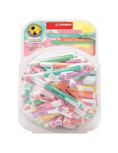 EXPOSITOR BOMBONERA PLASTICO SWING COOL PASTEL 100 UNIDADES SURTIDAS TRAZO 1/4MM. STABILO 275/48-8-2