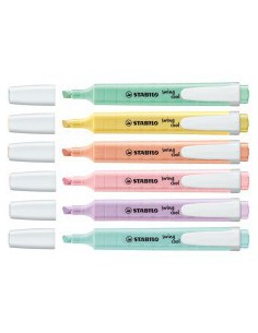 ESTUCHE PLASTICO SWING COOL PASTEL 6 UNIDADES SURTIDAS TRAZO 1/4MM. STABILO 275/6-08