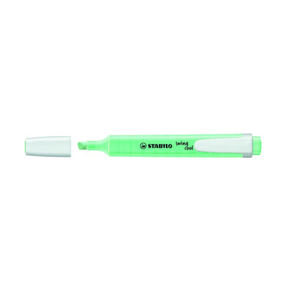 MARCADOR FLUORESCENTE SWING COOL PASTEL TRAZO 1/4MM. MENTA STABILO 275/116-8 (x10 unidades)