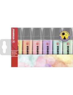 ESTUCHE 6 MARCADORES FLUORESCENTE BOSS PASTEL TRAZO 2/5MM. SURTIDO STABILO 70/6-2