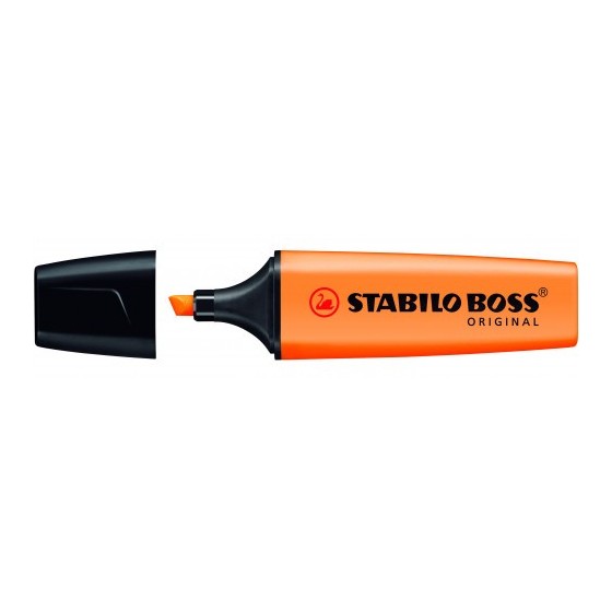 MARCADOR FLUORESCENTE BOSS ORIGINAL TRAZO 2/5MM. NARANJA STABILO 70/54 (x10 unidades)