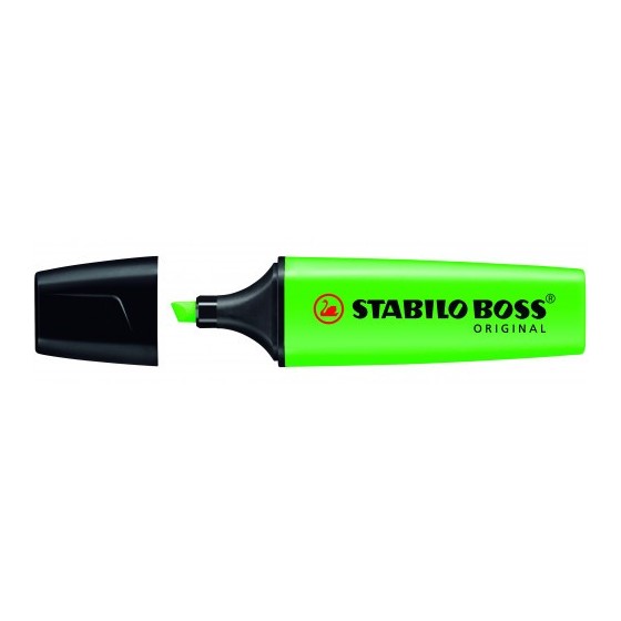 MARCADOR FLUORESCENTE BOSS ORIGINAL TRAZO 2/5MM. VERDE STABILO 70/33 (x10 unidades)