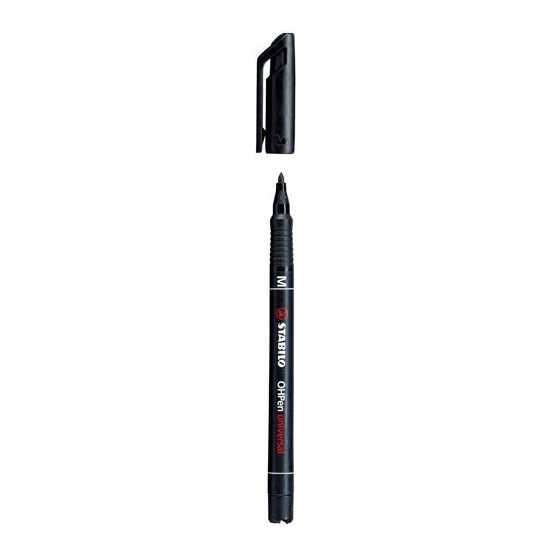 MARCADOR PERMANENTE PUNTA MEDIA OHPEN UNIVERSAL 1MM. NEGRO STABILO 843/46 (x10 unidades)