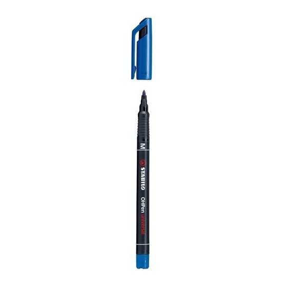 MARCADOR PERMANENTE PUNTA MEDIA OHPEN UNIVERSAL 1MM. AZUL STABILO 843/41 (x10 unidades)