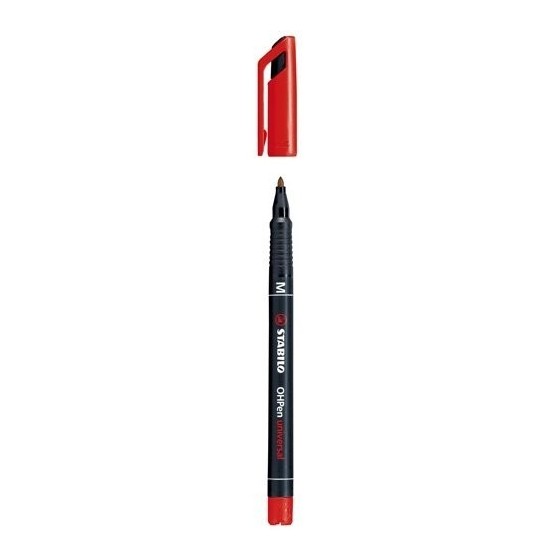 MARCADOR PERMANENTE PUNTA MEDIA OHPEN UNIVERSAL 1MM. ROJO STABILO 843/40 (x10 unidades)