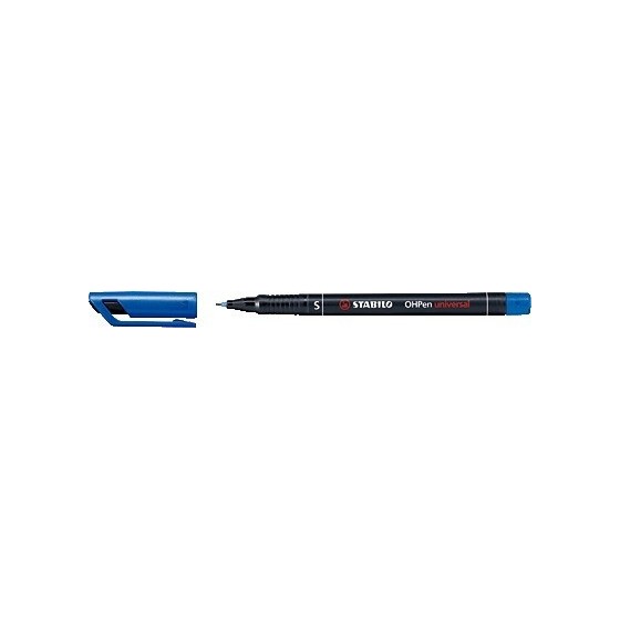 MARCADOR PERMANENTE PUNTA SUPERFINA OHPEN UNIVERSAL 0,4MM. AZUL STABILO 841/41 (x10 unidades)
