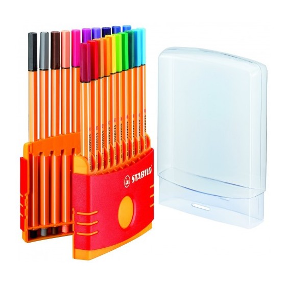 CAJA PLASTICO 20 UNIDADES PUNTA FINA 0,4MM. POINT 88 COLORPARADE STABILO 8820-03