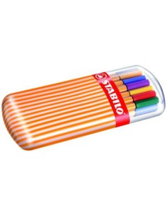 CAJA PLASTICO OVALADA 20 UNIDADES PUNTA FINA 0,4MM. POINT 88 ZEBRUI STABILO 8820-02
