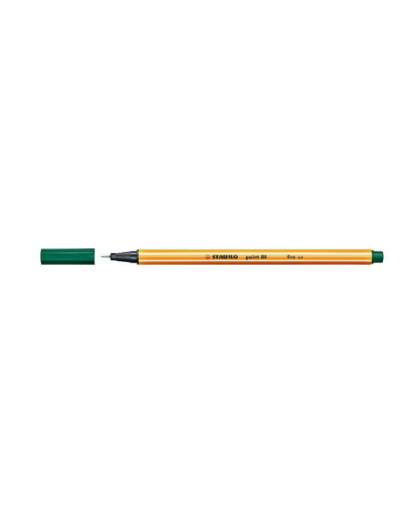 ROTULADOR PUNTA FINA POINT 88 0.4MM VERDE PINO STABILO 88/53 (x10 unidades)