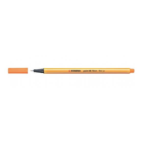 ROTULADOR PUNTA FINA POINT 88 0.4MM NARANJA NEON STABILO 88/054 (x10 unidades)