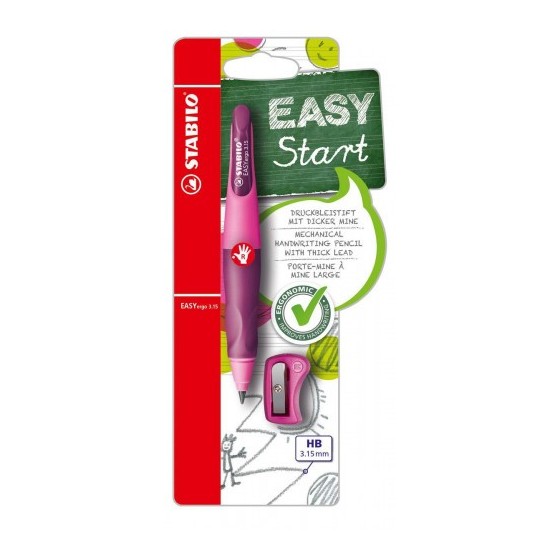PORTAMINAS EASYERGO MINAS EXTRA GRUESAS 3,15MM. PARA DIESTROS ROSA STABILO B-46870-5 (x5 unidades)