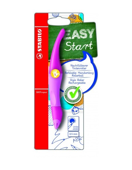 ROLLER ERGONOMICO PUNTA 0,3MM. EASYORIGINAL PARA ZURDOS + RECARGA ROSA STABILO B-46837-3 (x3 unidades)