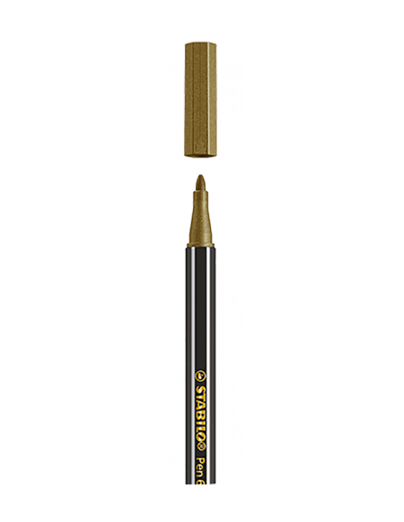 ROTULADOR ACUARELABLE METAL PUNTA MEDIA 1,4MM. PEN 68 ORO STABILO 68/810 (x10 unidades)