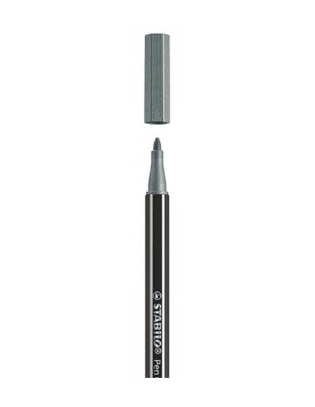 ROTULADOR ACUARELABLE METAL PUNTA MEDIA 1,4MM. PEN 68 PLATA STABILO 68/805 (x10 unidades)