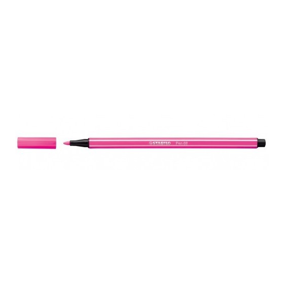 ROTULADOR PUNTA FIBRA MEDIA 1MM. PEN 68 ROSA NEON STABILO 68/056 (x10 unidades)