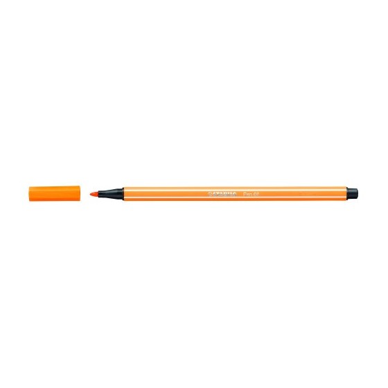 ROTULADOR PUNTA FIBRA MEDIA 1MM. PEN 68 NARANJA NEON STABILO 68/054 (x10 unidades)