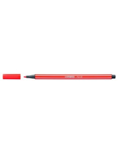 ROTULADOR PUNTA FIBRA MEDIA 1MM. PEN 68 ROJO NEON STABILO 68/040 (x10 unidades)