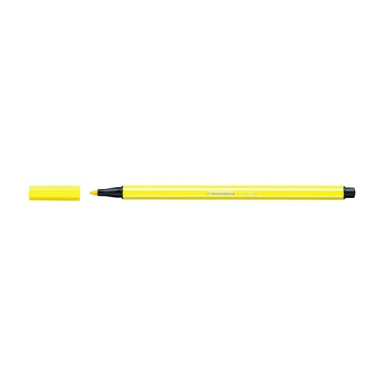 ROTULADOR PUNTA FIBRA MEDIA 1MM. PEN 68 AMARILLO NEON STABILO 68/024 (x10 unidades)