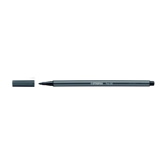 ROTULADOR PUNTA FIBRA MEDIA 1MM. PEN 68 GRIS INTENSO STABILO 68/97 (x10 unidades)