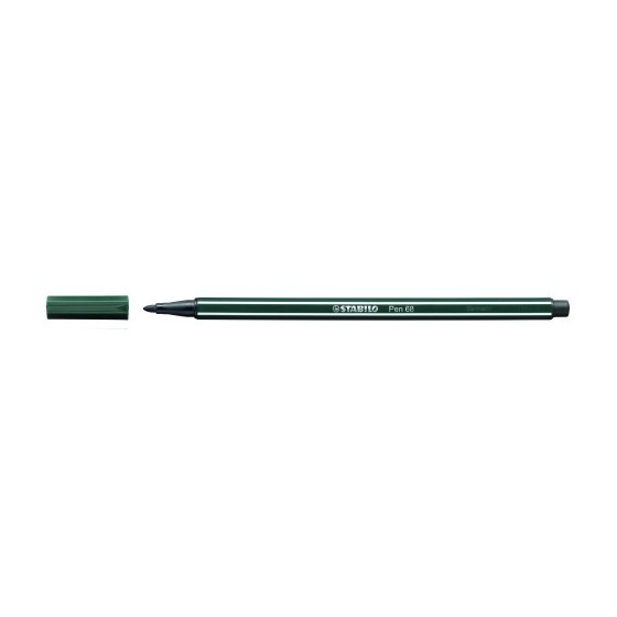 ROTULADOR PUNTA FIBRA MEDIA 1MM. PEN 68 VERDE TIERRA STABILO 68/63 (x10 unidades)