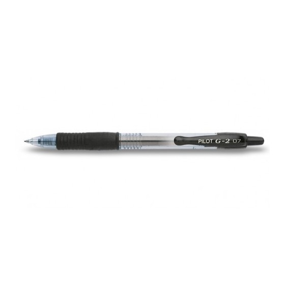 BOLIGRAFO ROLLER GEL RETRAC.G-2 NEGRO PILOT BL-G2-7-B (x12 unidades)