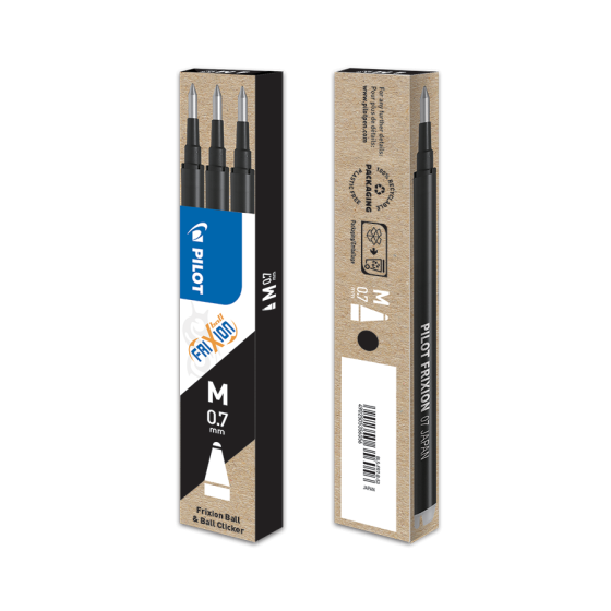 PACK 3 RECAMBIOS FRIXION NEGRO PILOT BLS-FR7-B-S3