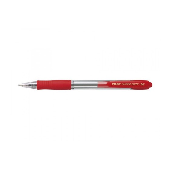 BOLIGRAFO RETRACTIL SUPERGRIP 1.0MM ROJO PILOT BPGP-10R-M-R (x12 unidades)