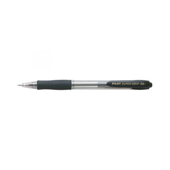 BOLIGRAFO RETRACTIL SUPERGRIP 1.0MM NEGRO PILOT BPGP-10R-M-B (x12 unidades)