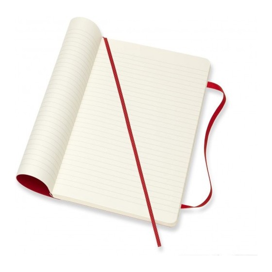 LIBRETA CLASICA TAPA BLANDA ROJO ESCARLATA L (13X21CM) RAYADA MOLESKINE QP616F2