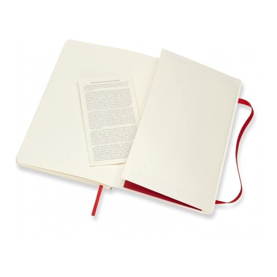 LIBRETA CLASICA TAPA BLANDA ROJO ESCARLATA L (13X21CM) RAYADA MOLESKINE QP616F2
