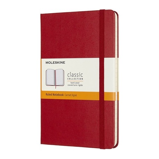 LIBRETA CLASICA TAPA DURA ROJA M (11,5X18CM) RAYADA MOLESKINE QP050F2