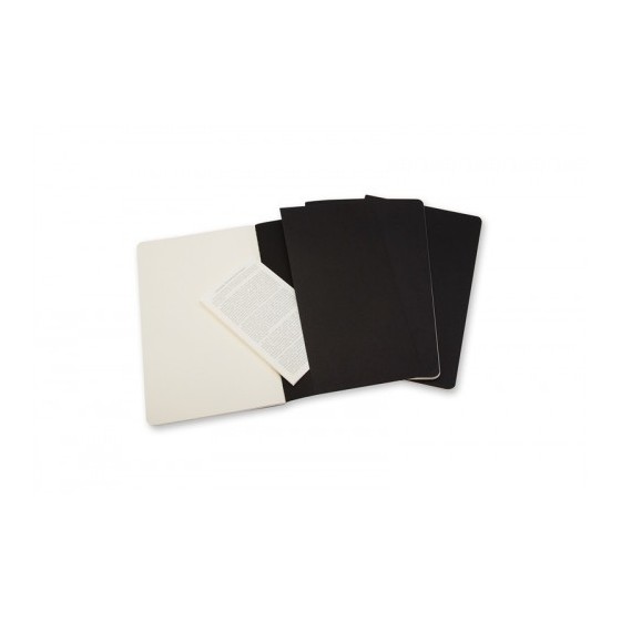 SET DE 3 LIBRETAS CAHIER NEGRAS P (9X14CM) LISA MOLESKINE QP313