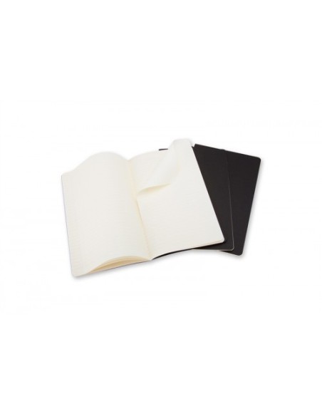 SET DE 3 LIBRETAS CAHIER NEGRAS L (13X21CM) RAYAS MOLESKINE QP316