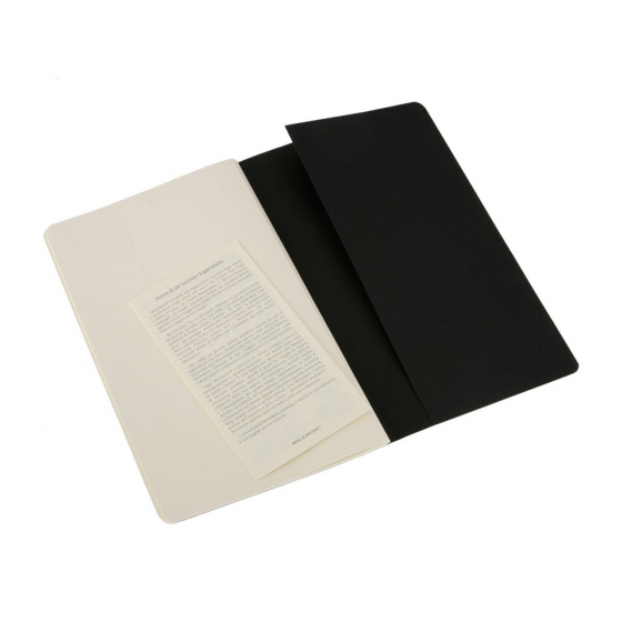 SET DE 3 LIBRETAS CAHIER NEGRAS L (13X21CM) LISAS MOLESKINE QP318