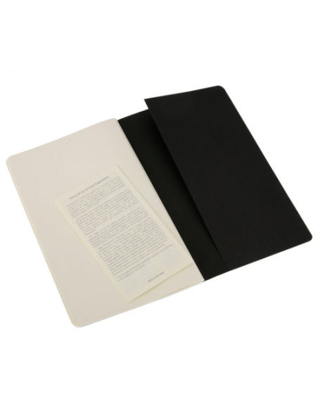SET DE 3 LIBRETAS CAHIER NEGRAS L (13X21CM) LISAS MOLESKINE QP318