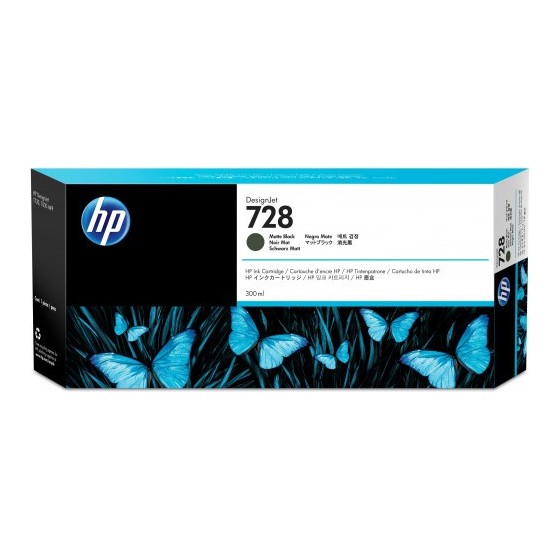HP Cartucho de tinta DesignJet 728 negro mate de 300 ml