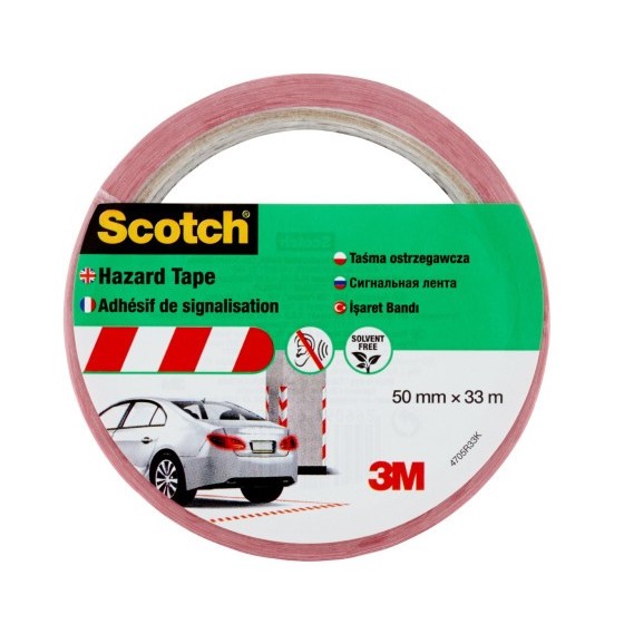 ROLLO CINTA ADHESIVA DE SEÑALIZACIÓN 4705 BLANCA Y ROJA 50MM X 33M SCOTCH 7100181226