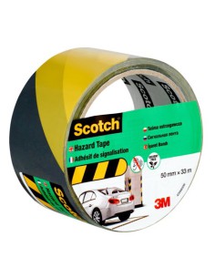 ROLLO CINTA ADHESIVA DE SEÑALIZACIÓN 4705 NEGRA Y AMARILLA 50MM X 33M SCOTCH 7100191225