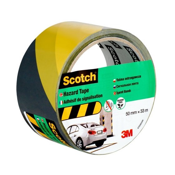 ROLLO CINTA ADHESIVA DE SEÑALIZACIÓN 4705 NEGRA Y AMARILLA 50MM X 33M SCOTCH 7100191225
