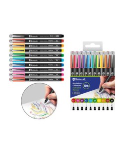 SET ROTULADORES CALIBRADOS 0.4MM + PINCEL 10 COLORES BISMARK 332337