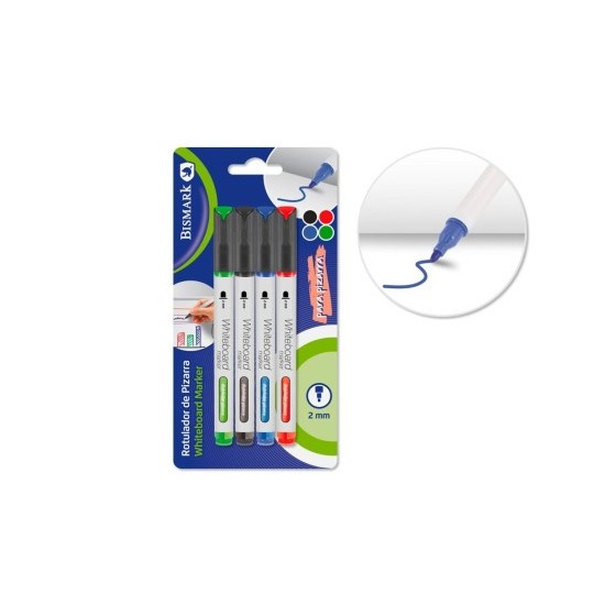 ESTUCHE 4 ROTULADORES PIZARRA P.REDONDA 4 UDS BISMARK 332635