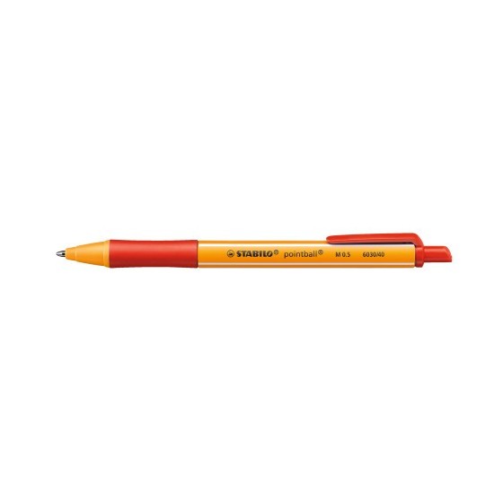 STABILO pointball Rojo Bolígrafo de punta retráctil con pulsador 1 pieza(s) (x10 unidades)