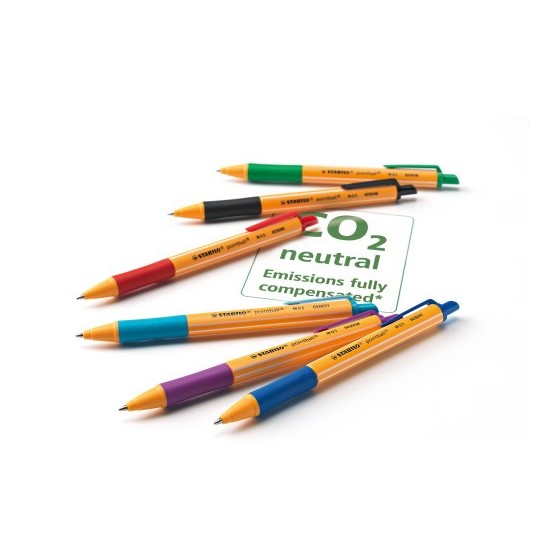 STABILO pointball Rojo Bolígrafo de punta retráctil con pulsador 1 pieza(s) (x10 unidades)