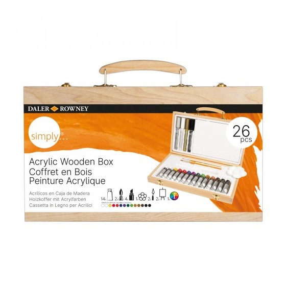 CAJA DE MADERA SET DE PINTURA ACRÍLICO DALER ROWNEY D12650055000