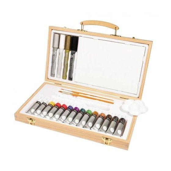 CAJA DE MADERA SET DE PINTURA ACRÍLICO DALER ROWNEY D12650055000
